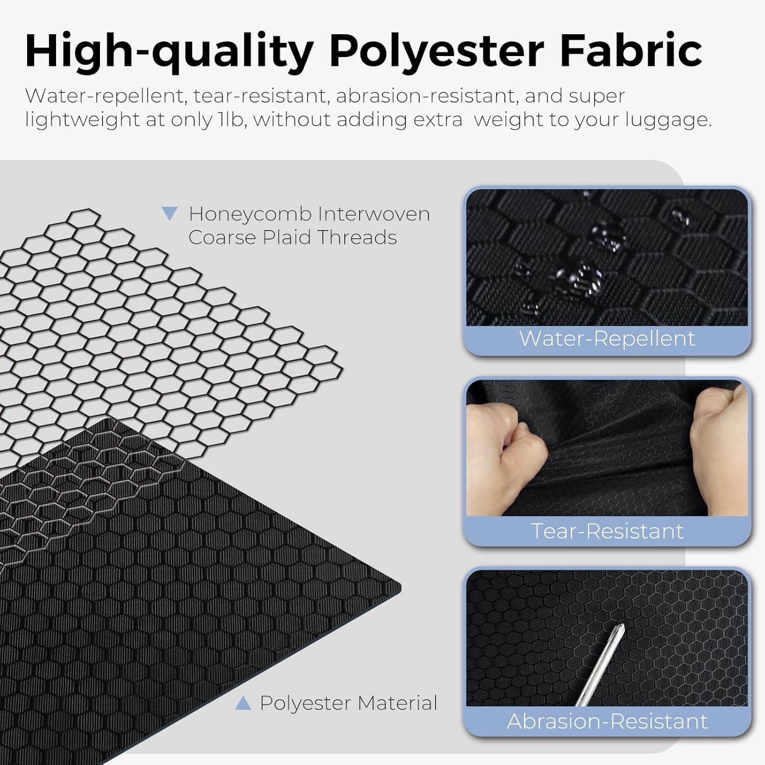 Fmeida 65L Duffle Bag with Shoes Compartment, Foldable Travel Duffel Bags for Men Women, Large Packable Travel Bag Water Repellent & Tear Resistant (Black) - Image 7