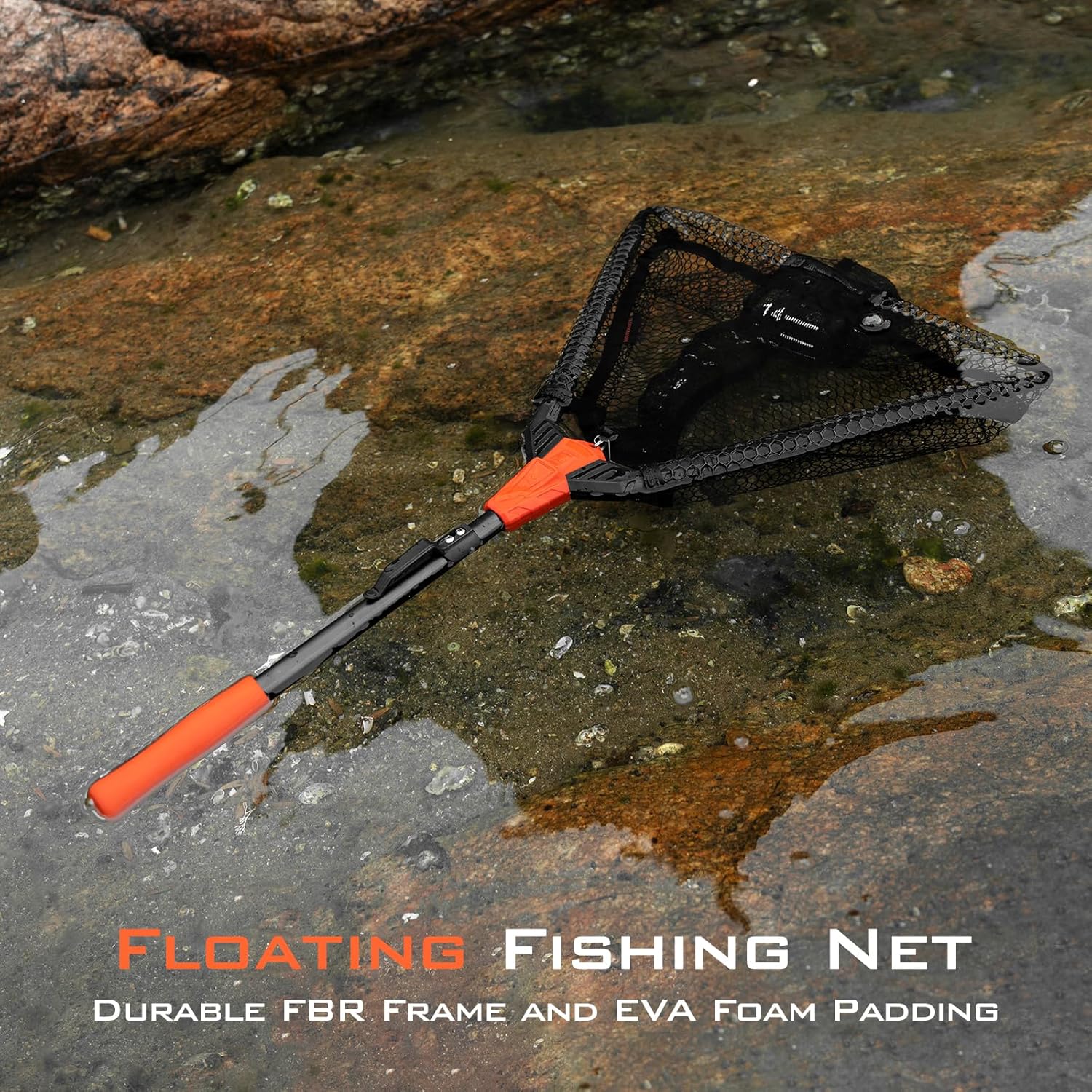 KastKing Pontus Fishing Net Fish Landing Net, Foldable & Lightweight Freshwater Fishing Landing Net with Built in Length Scale, Aluminum Handle, Fish-friendly Mesh for a Safe Release, Fishing Gifts for Men - Image 4