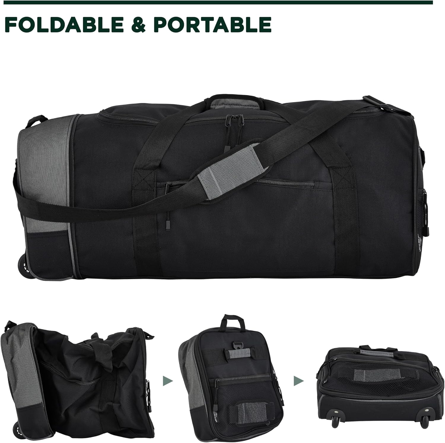 Travelers Club 32-inch Collapsible Expandble Travel Rolling Duffel Bag - Image 4